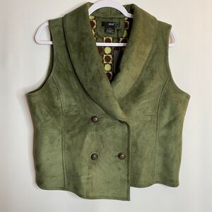 Kial Button Up Green Fleece Lined Vest NWT Size M